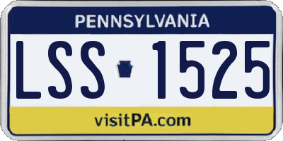 PA license plate LSS1525