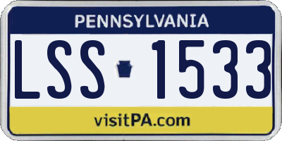 PA license plate LSS1533