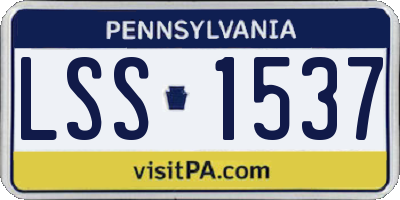 PA license plate LSS1537