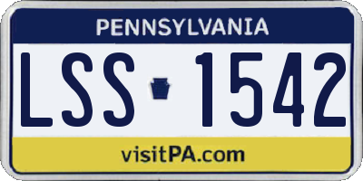 PA license plate LSS1542