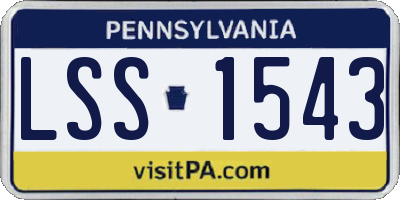 PA license plate LSS1543