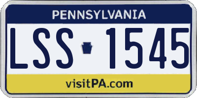 PA license plate LSS1545