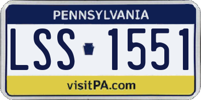 PA license plate LSS1551