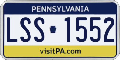 PA license plate LSS1552