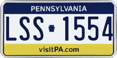 PA license plate LSS1554