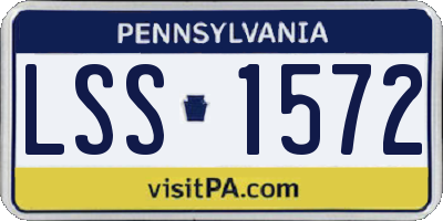 PA license plate LSS1572