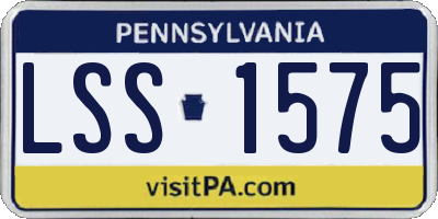 PA license plate LSS1575