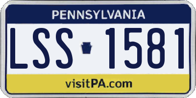 PA license plate LSS1581