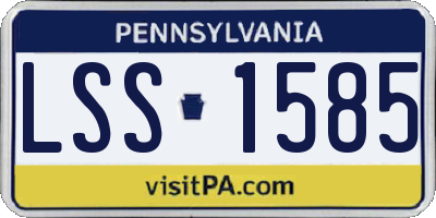 PA license plate LSS1585