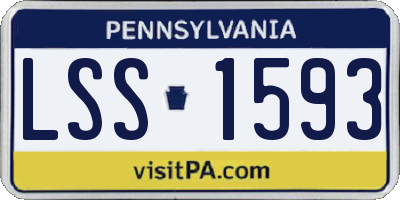 PA license plate LSS1593
