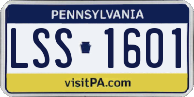 PA license plate LSS1601