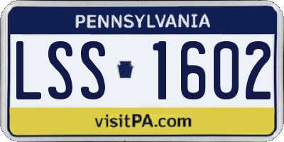 PA license plate LSS1602