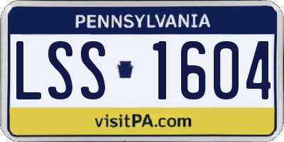 PA license plate LSS1604