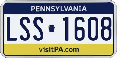 PA license plate LSS1608