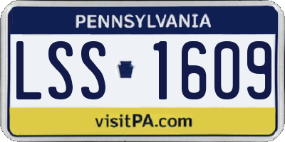 PA license plate LSS1609