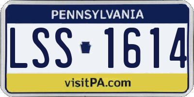PA license plate LSS1614