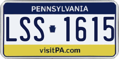 PA license plate LSS1615