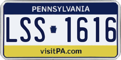 PA license plate LSS1616
