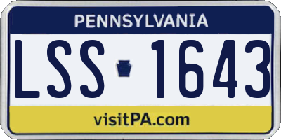 PA license plate LSS1643