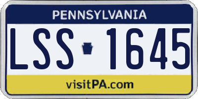 PA license plate LSS1645