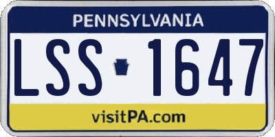 PA license plate LSS1647