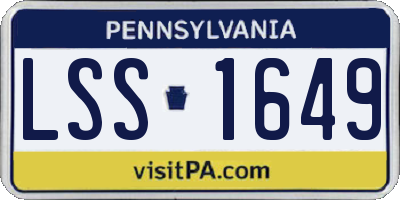 PA license plate LSS1649