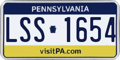 PA license plate LSS1654