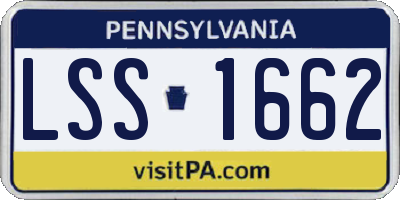 PA license plate LSS1662