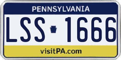 PA license plate LSS1666
