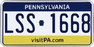 PA license plate LSS1668