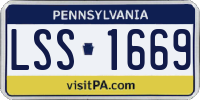 PA license plate LSS1669