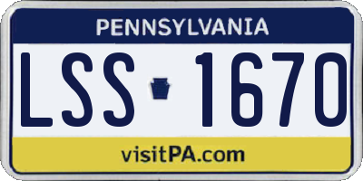 PA license plate LSS1670