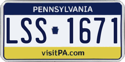 PA license plate LSS1671