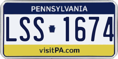 PA license plate LSS1674