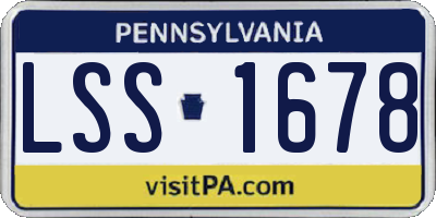 PA license plate LSS1678