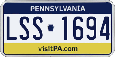 PA license plate LSS1694