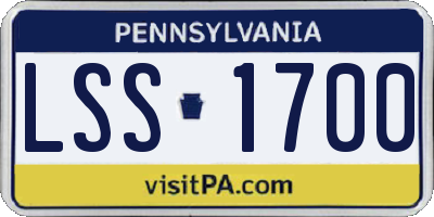 PA license plate LSS1700