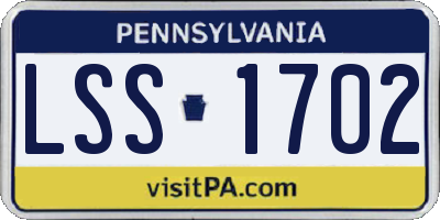 PA license plate LSS1702