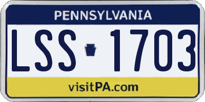 PA license plate LSS1703