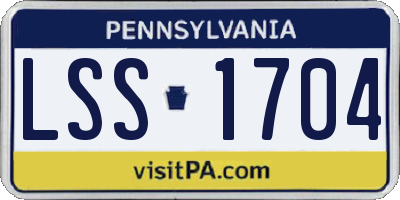 PA license plate LSS1704