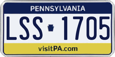 PA license plate LSS1705