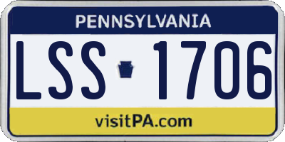 PA license plate LSS1706