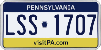 PA license plate LSS1707