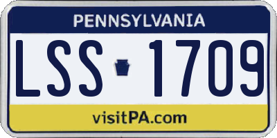 PA license plate LSS1709