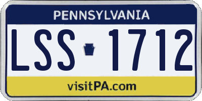 PA license plate LSS1712