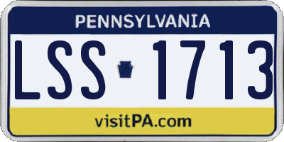 PA license plate LSS1713
