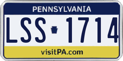 PA license plate LSS1714