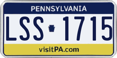 PA license plate LSS1715