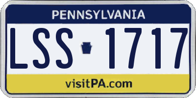 PA license plate LSS1717