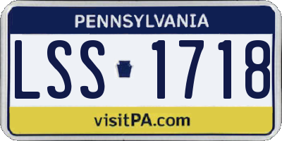 PA license plate LSS1718